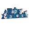 Rite Lite 9.25" Blue and Silver Glitter 'Happy Hanukkah' Tabletop Decor